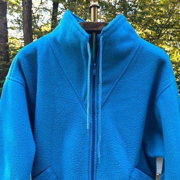 Vintage 90s ELCO Blue Fleece Zip Up Sweatshirt - Picture 4 of 8